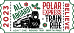 2023 all aboard, polar express train ride, Christmas ticket - free svg file for members