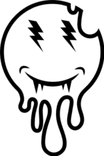 Melted dripping smiley emoji vampire teeth clipart image - free svg file for members