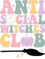 Anti social witches club, funny halloween tshirt design - free svg file for members