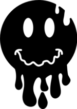 Dripping smiley emoji silhouette - free svg file for members