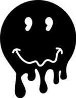 Dripping smiley emoji silhouette - free svg file for members