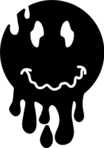Dripping smiley emoji silhouette - free svg file for members