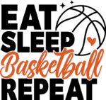 Eat, sleep, basketball, repeat, funny basketball fan tshirt design - free svg file for members