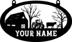 Personalized hanging sign, farmhouse and farm objects - free svg file for members