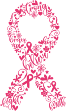 Pink ribbon made of objects, Breast cancer awareness - free svg file for members