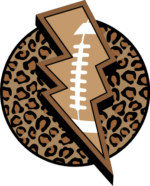 Football flash lightning in a circle, leopard skin design - free svg file for members