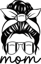 Football mom, girl head with bandana and sunglasses, tshirt design for mama - free svg file for members
