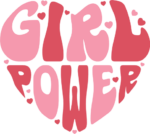 Girl power, heart made of words, empowered women tshirt design - free svg file for members