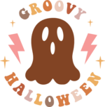 Groovy Halloween, ghost, Halloween hoodie design - free svg file for members