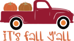 Its fall yall, truck loaded with pumpkin, tshirt design - free svg file for members