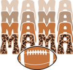 Mama, echo stacked text, Leopard skin, Football tshirt design - free svg file for members