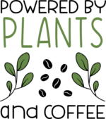 Powered by plants and coffee, funny gift for vegetarian coffee lover - free svg file for members