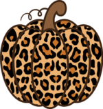 Pumpkin clipart image, Leopard skin - free svg file for members