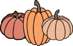 Three Pumpkins in a row clipart image - free svg file for members