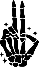 Skeleton hand peace symbol, silhouette - free svg file for members