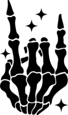 Skeleton rocking hand silhouette - free svg file for members