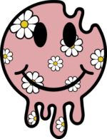 Drippy Floral smiley emoji clipart image - free svg file for members