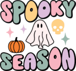 Halloween tshirt design, Spooky season, ghost and pumpkin - free svg file for members