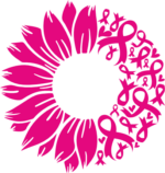 Sunflower and pink ribbons clipart image, breast cancer awareness - free svg file for members