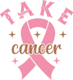Take cancer, pink ribbon, breast cancer awareness tshirt design - free svg file for members