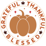 Thankful, grateful, blessed, pumpkin clipart image, thanksgiving day - free svg file for members