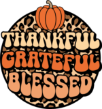 Thankful, grateful, blessed, leopard design, thanksgiving tshirt design - free svg file for members