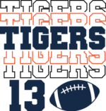 Tigers, echo stacked text, American football fan, tshirt design - free svg file for members