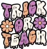 Trick or teach, drippy letters, Halloween hoodie design for teacher - free svg file for members