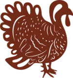 Thanksgiving turkey silhouette, clipart image - free svg file for members