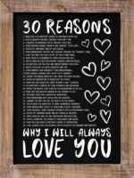 30 reasons why I will always love you, valentines day gift - free svg file for members