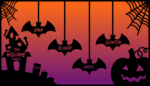 Halloween scary spooky scene, Personalized family member names frame, decor - free svg file for members