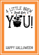 A little brew just for you, Happy Halloween gift card - free svg file for members