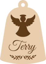 Personalized Christmas Bell design, Angel, Christmas decor - free svg file for members