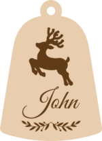 Personalized Bell design, reindeer, Christmas decor - free svg file for members