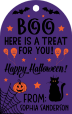 Boo, here is a treat for you, Happy Halloween from, editable name gift tag - free svg file for members