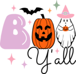 Boo y'all, ghost and pumpkin, Halloween decor - free svg file for members