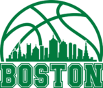 Boston celtics, Half basketball ball and Boston skyline, NBA tshirt design - free svg file for members