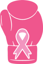 Pink boxing glove and ribbon, breast cancer awareness - free svg file for members