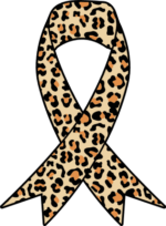 Leopard skin cancer ribbon clipart image, breast cancer awareness - free svg file for members
