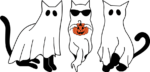 Halloween Ghost Cats clipart image, cat holding pumpkin - free svg file for members