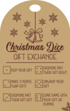 Christmas dice gift exchange, Keep your gift, make 2 people swap gifts, Christmas gift tag - free svg file for members