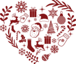 Heart made of Christmas objects, Christmas decor - free svg file for members