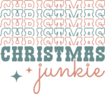 Christmas junkie, echo stacked text, sweatshirt design - free svg file for members