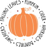 Falling leaves, pumpkin, hayrides autumn tshirt design - free svg file for members