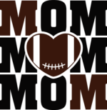 Football mom, echo stacked text, heart shape football ball, tshirt design for mama - free svg file for members
