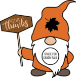 Give thanks, Gnome candy dome ornament, Thanksgiving day decor - free svg file for members