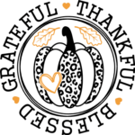 Grateful, thankful, blessed, pumpkin in a circle, thanksgiving tshirt design - free svg file for members