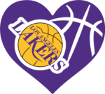 Los Angeles Lakers, basketball ball heart shape, NBA team tshirt design - free svg file for members
