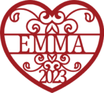Personalized Heart monogram, 2023, gift for her - free svg file for members