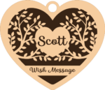 Decorative hanging heart, custom name and message, gift - free svg file for members